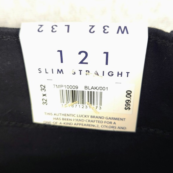 Lucky Brand 121 Slim Straight Mens Black Jeans W32 L32 - Picture 2 of 7